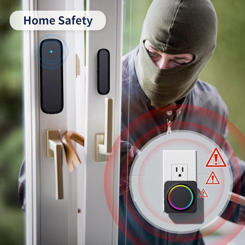 BITIWEND Door Chime, Door Chimes When Door Opens, Door Sensor Door Open Alarm with 600 FT Range, 32 Chimes 5 Adjustable Volume, Door Ringer Alert for Business/Home/Kids When Entering (2Receivers+1Sensor) - Image 4